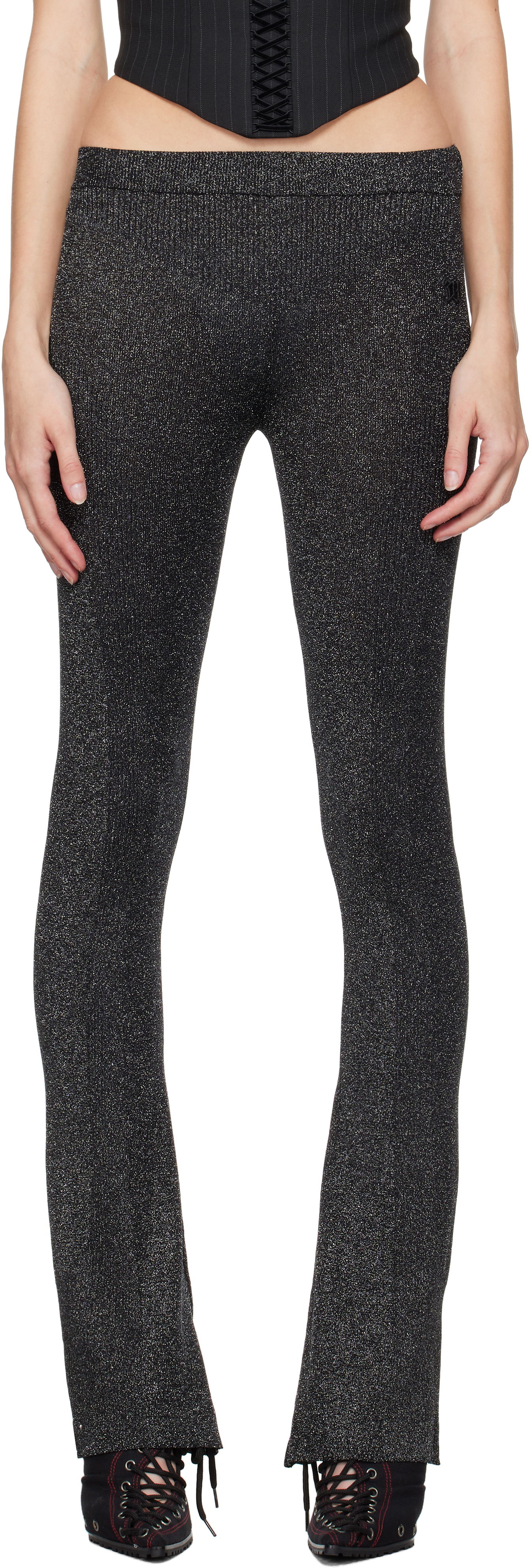 Legíny MISBHV Knitted Flared Trousers Čierna | 241W307, 0