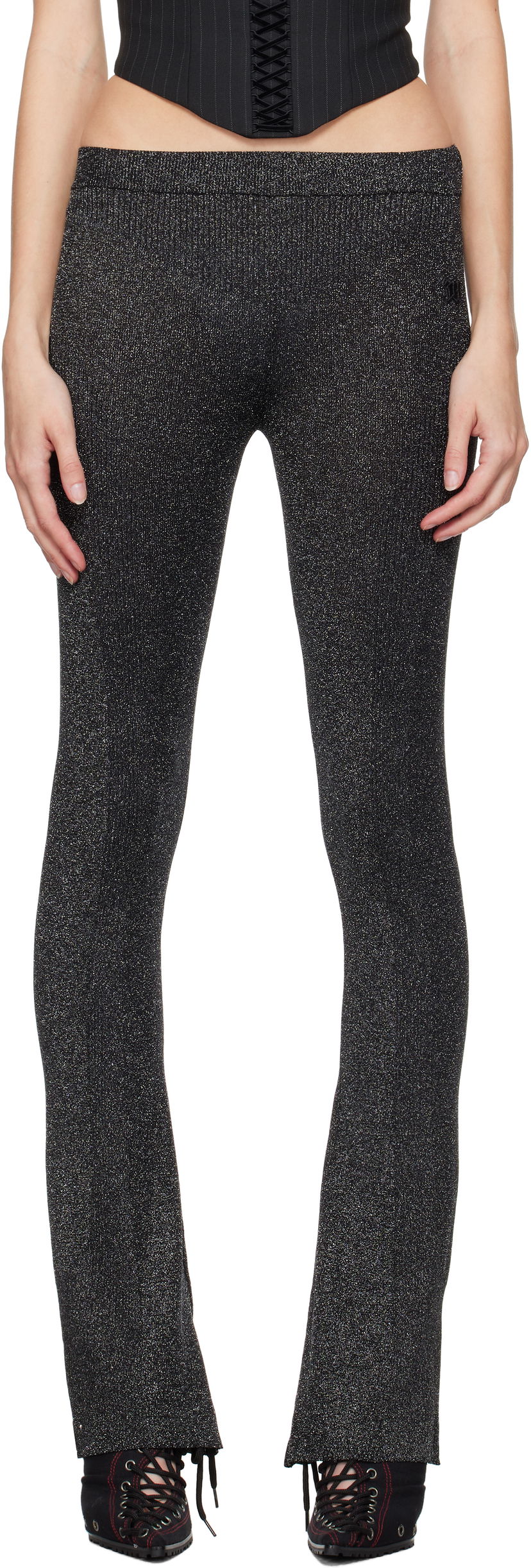 Legíny MISBHV Knitted Flared Trousers Čierna | 241W307