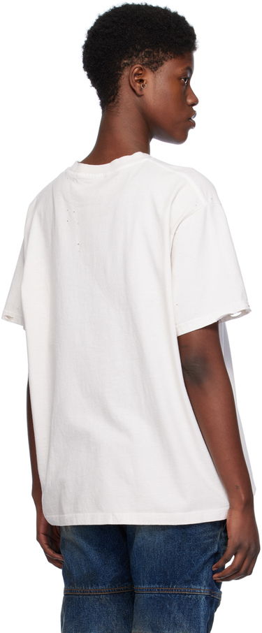 Tričko We11done We11done Lettering Distressed T-Shirt Biela | WD-TT0-24-705-U-WH, 2