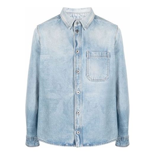 Košeľa Off-White Off-White SS21 Long Sleeves Shirt Modrá | OMYD027F21DEN0034001