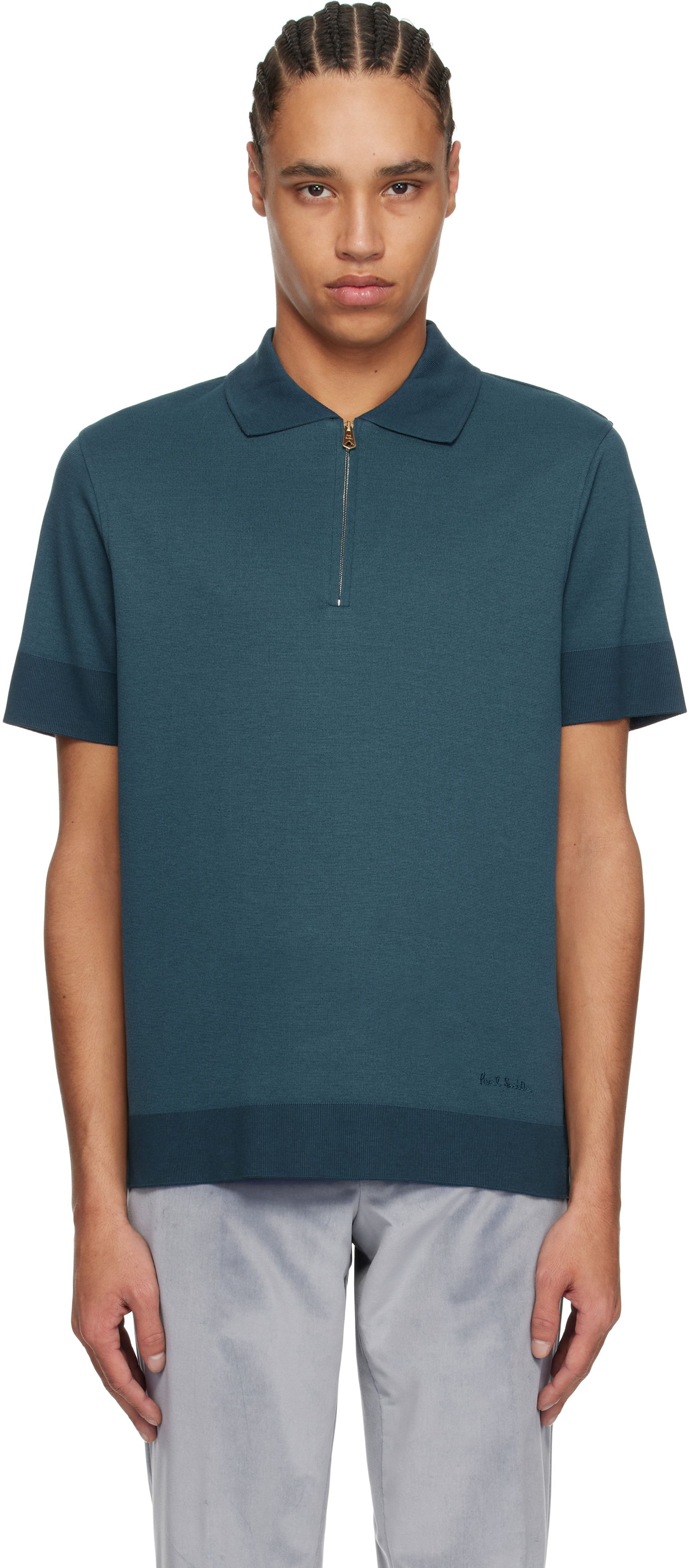 Polo tričko Paul Smith Paul Smith Zip Polo Modrá | M1R-415Z-P02436-44, 0