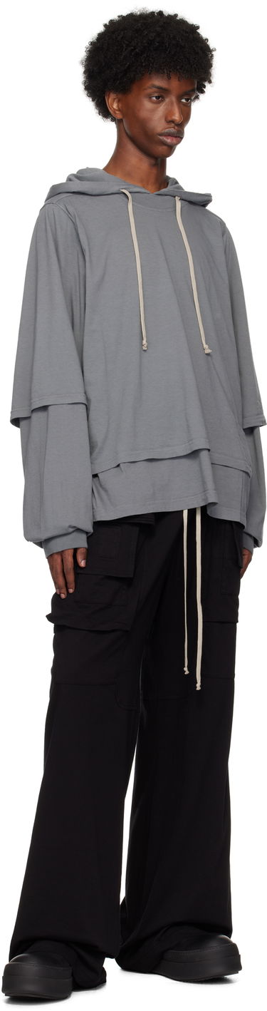 Cargo nohavice Rick Owens Rick Owens DRKSHDW Porterville Creatch Wide Drawstring Cargo Pants Čierna | DU02D2394 RN, 3