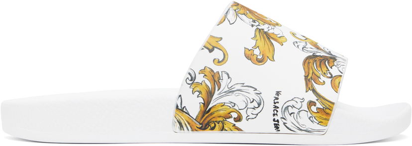 Doplnky Versace Versace Jeans Couture Outline Barocco Pool Slides Biela | E78VA3SQ3_EZS365