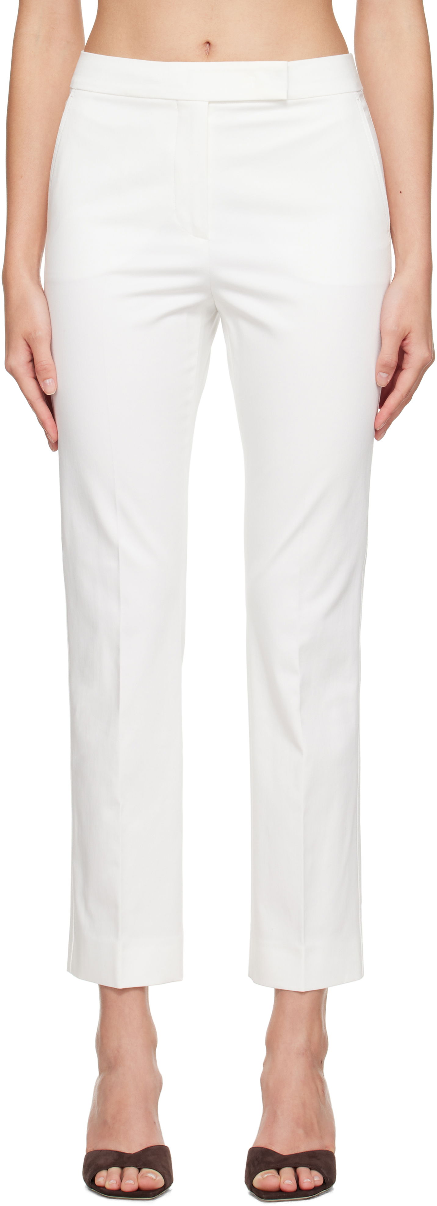 Nohavice Max Mara Max Mara Okra Cropped Trousers Biela | 2511131072600, 0
