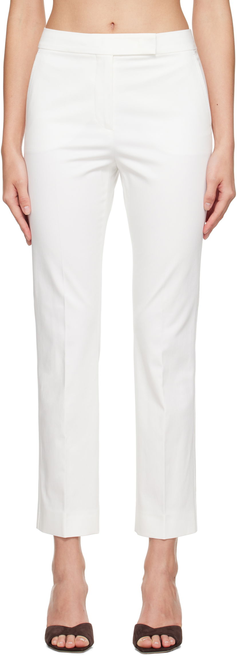 Nohavice Max Mara Max Mara Okra Cropped Trousers Biela | 2511131072600