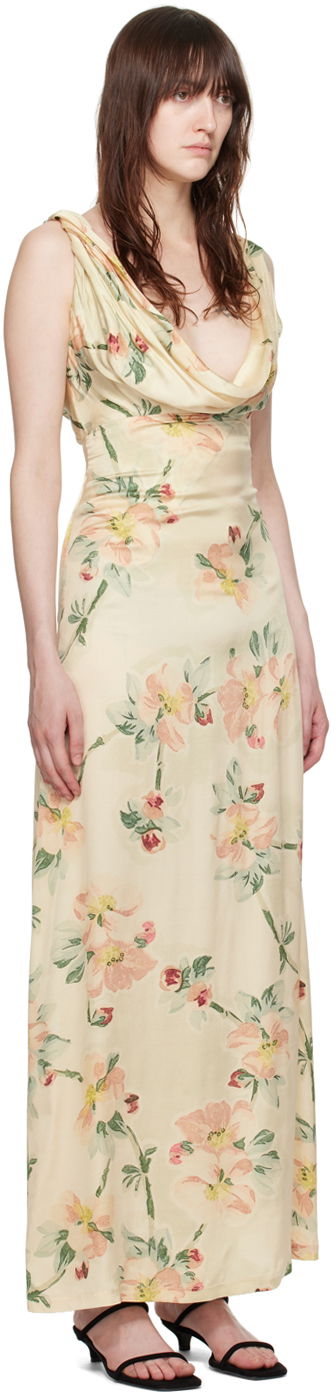 Šaty TOTEME TOTEME Women's Floral Print Twist Maxi Dress Béžová | 243-WRD1924-FB0220, 1
