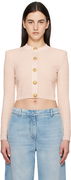 Balmain Labyrinth Knit Cropped Cardigan
