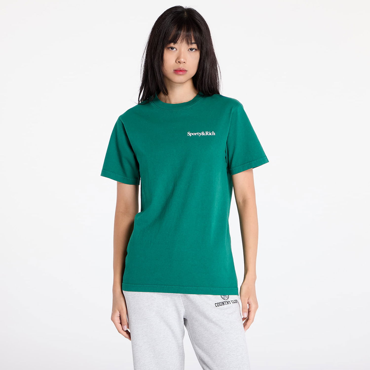 Tričko Sporty & Rich Health Is Wealth T-Shirt UNISEX Alpine/ White XS Zelené | TO043516300GR03, 1