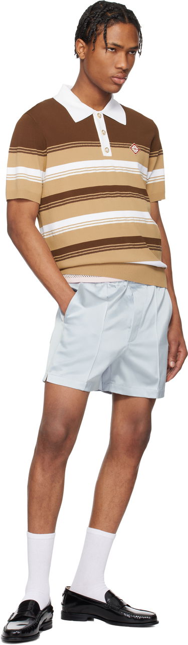 Polo tričko Casablanca Casablanca Stripe Knit Polo Hnedá | MS25-KW-907-01, 3