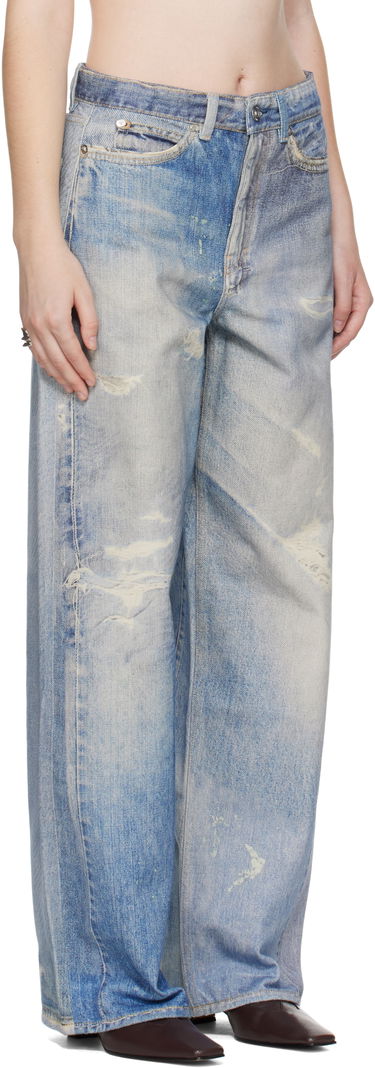 Džínsy OUR LEGACY Wide Leg Distressed Jeans Modrá | W4205TDD, 4