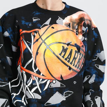 Mikina MARKET Shattered Backboard Tie-Dye Crewneck Čierna | 398000029 / 190134, 1