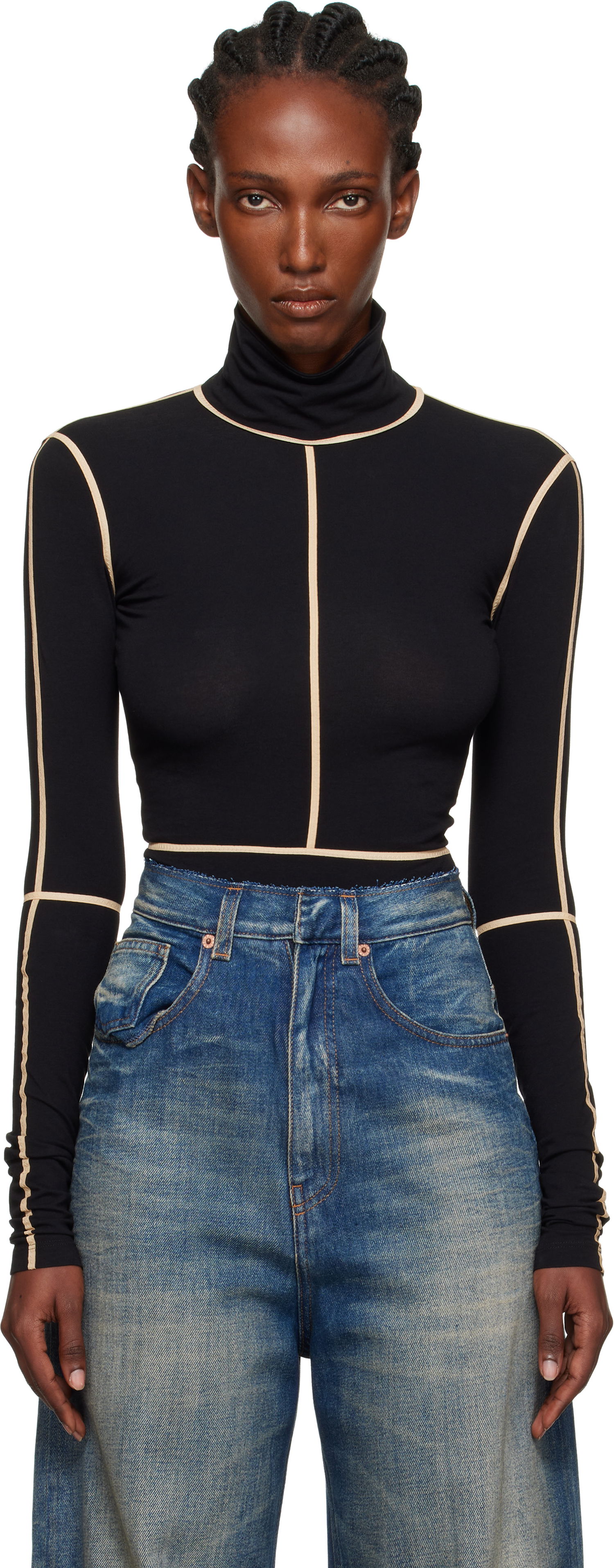 Body Maison Margiela MM6 Maison Margiela Long Sleeve Turtleneck Bodysuit Čierna | S52NA0072 M20125, 0