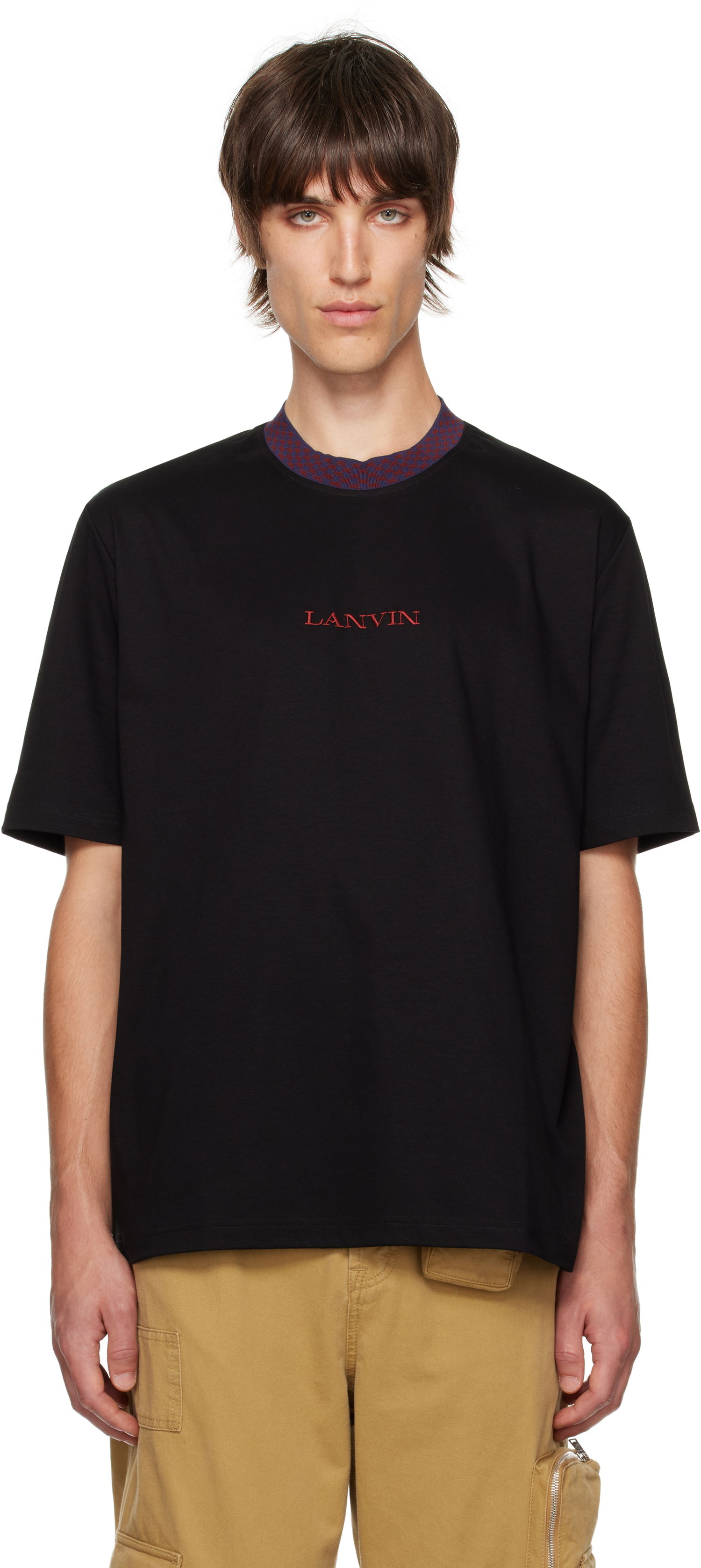 Tričko LANVIN Logo Curb T-shirt Čierna | RM-TS0210-J155-H24, 0