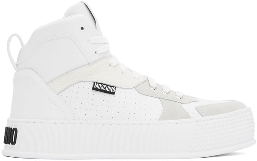 Oblečenie Moschino Moschino Bumps & Stripes High-Top Biela | MB15594G0IGAE10B
