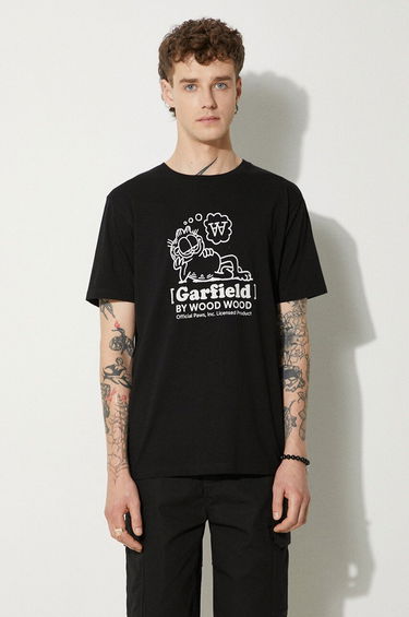 Tričko WOOD WOOD Garfield Print T-Shirt Čierna | 30045702.2222, 0