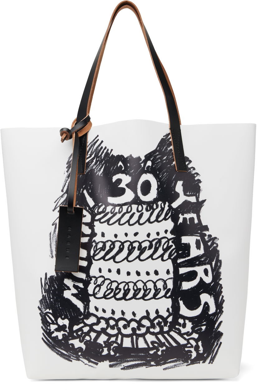 Tote bag Marni Birthday Tribeca Tote Bag Biela | SHMQ0037A5 P8092