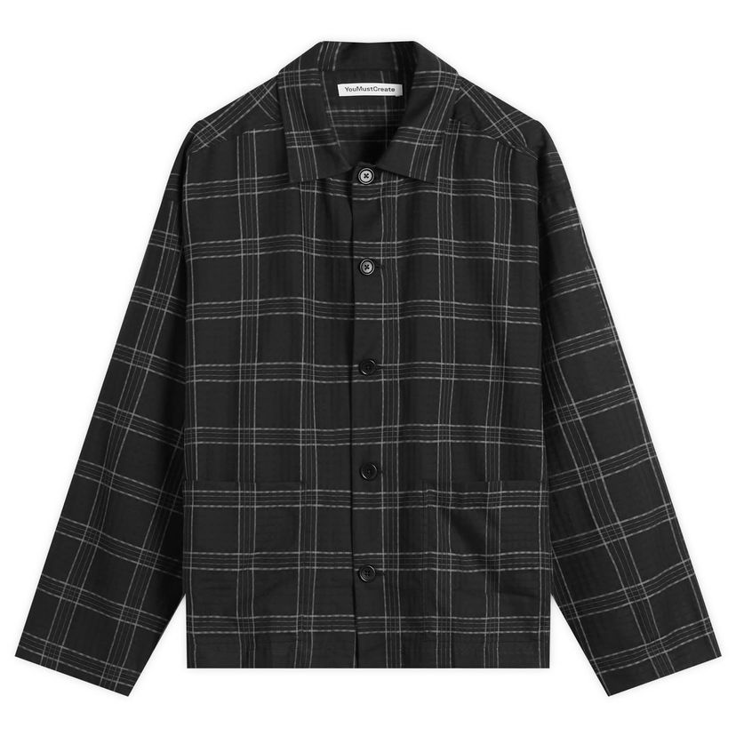 Košeľa YMC YMC PJ Check Overshirt, Size Small Čierna | P2ZAP-01