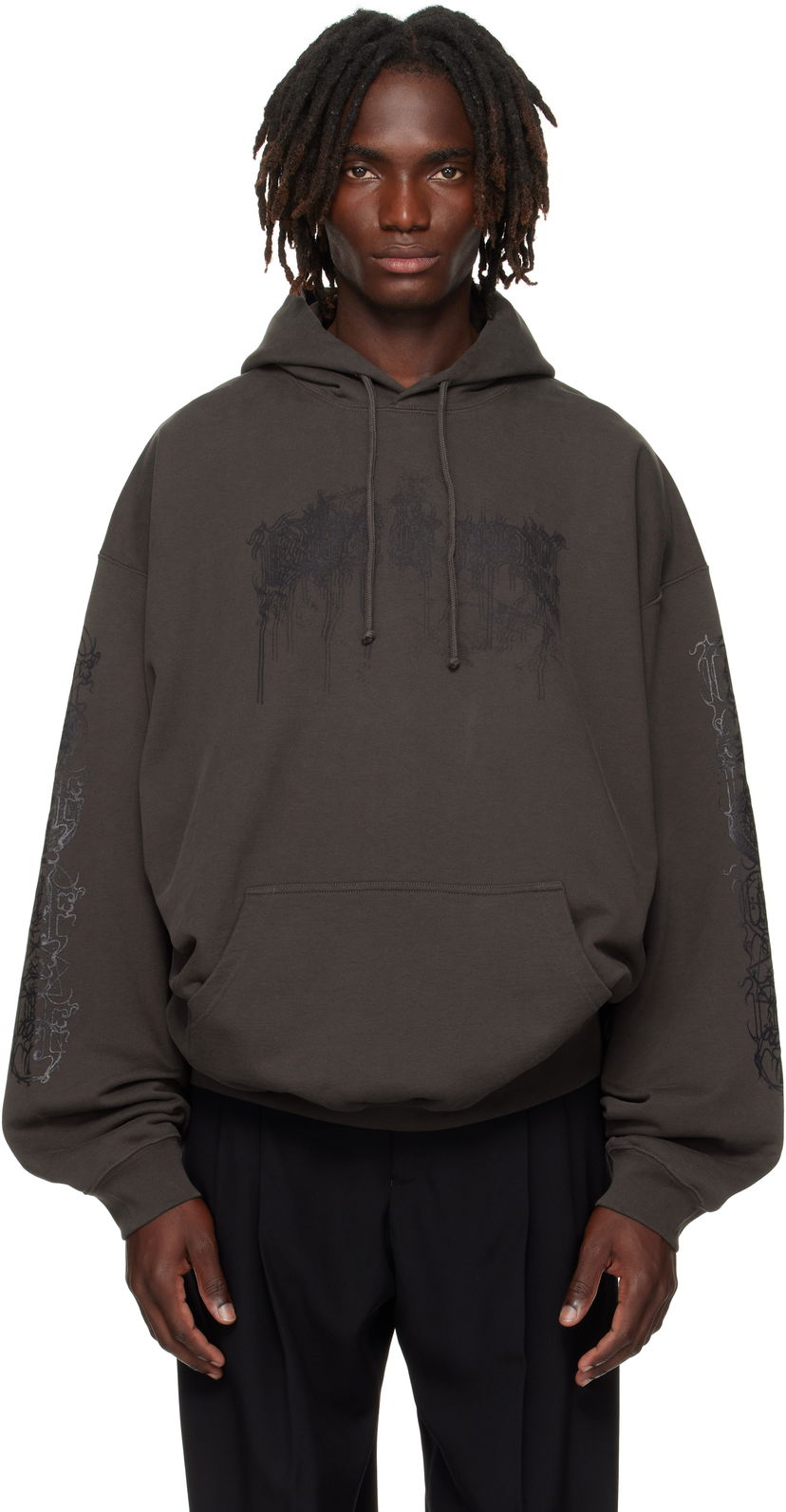 Mikina VETEMENTS Vetements Cradle of Filth Dripping Logo Oversized Hoodie Šedá | UCF76HD450C