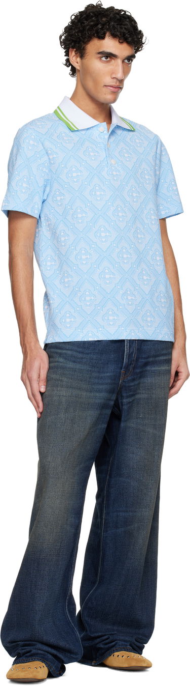 Polo tričko Casablanca Casablanca Jacquard Polo Modrá | M-SP26-JTP-466-01, 3