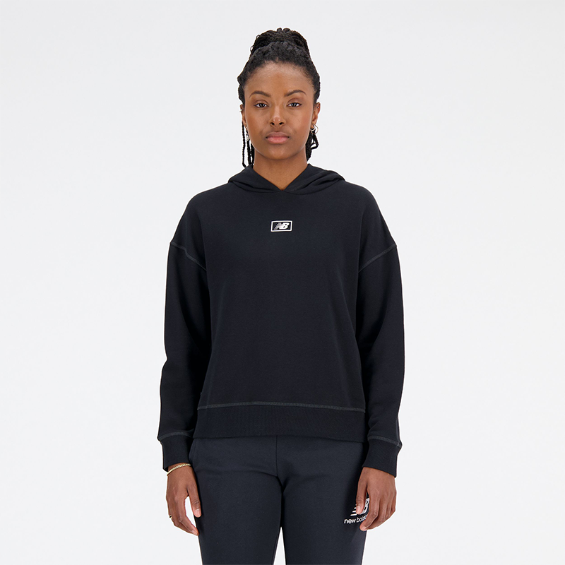Mikina New Balance ESSENTIALS FRENCH TERRY HOODIE Čierna | WT33512BK, 0