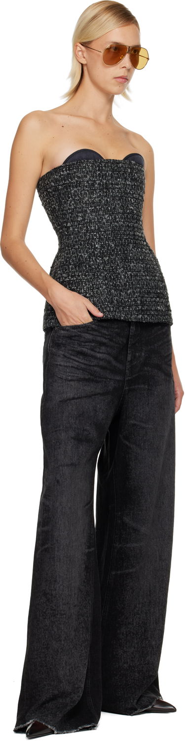 Džínsy Diesel 1996 D-Sire Distressed Wide-Leg Jeans Čierna | A21497 007DB, 3