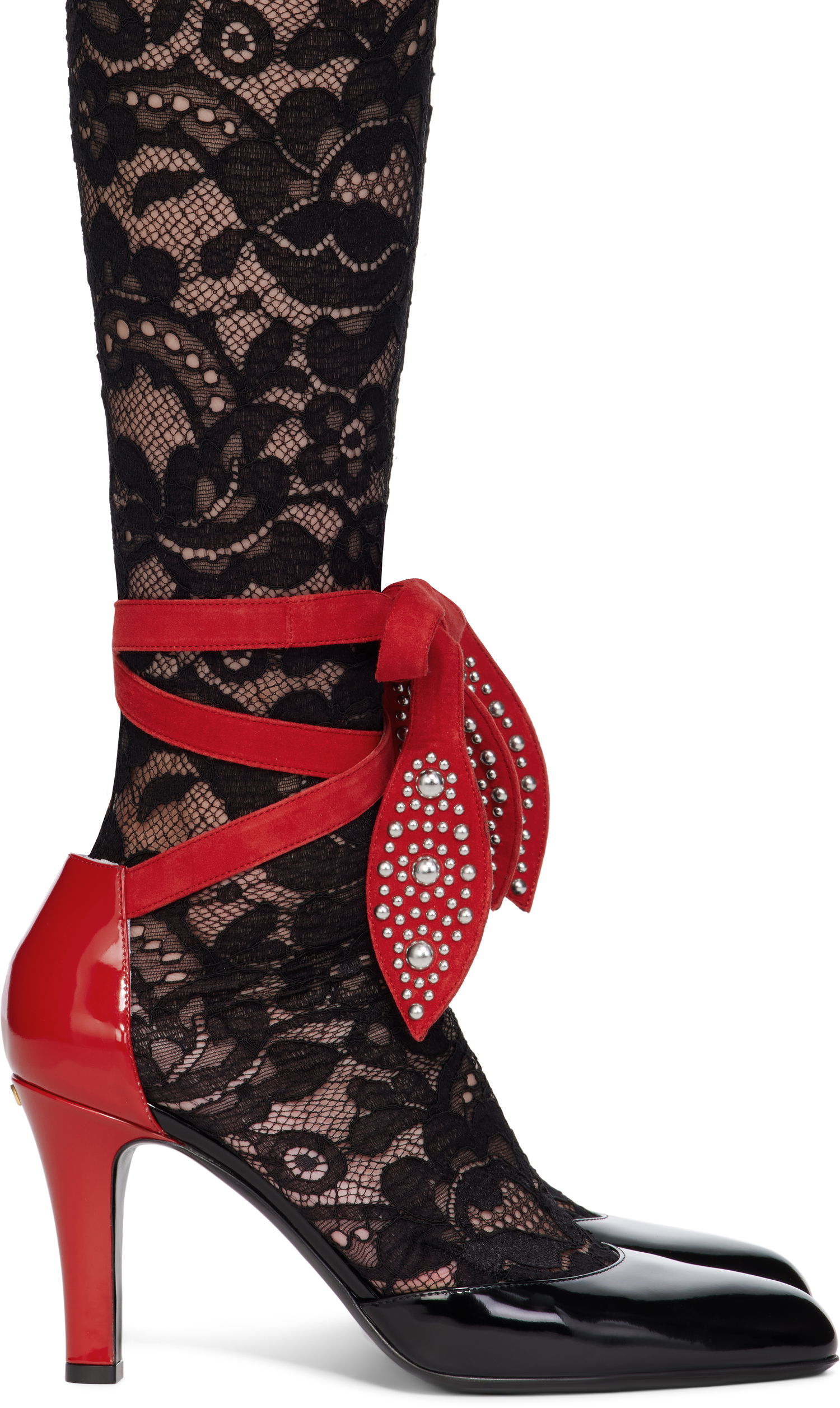Tenisky a topánky Valentino Valentino Garavani Foliefoliage Lace Heels Červená | 6W0S0LT5UTM, 0