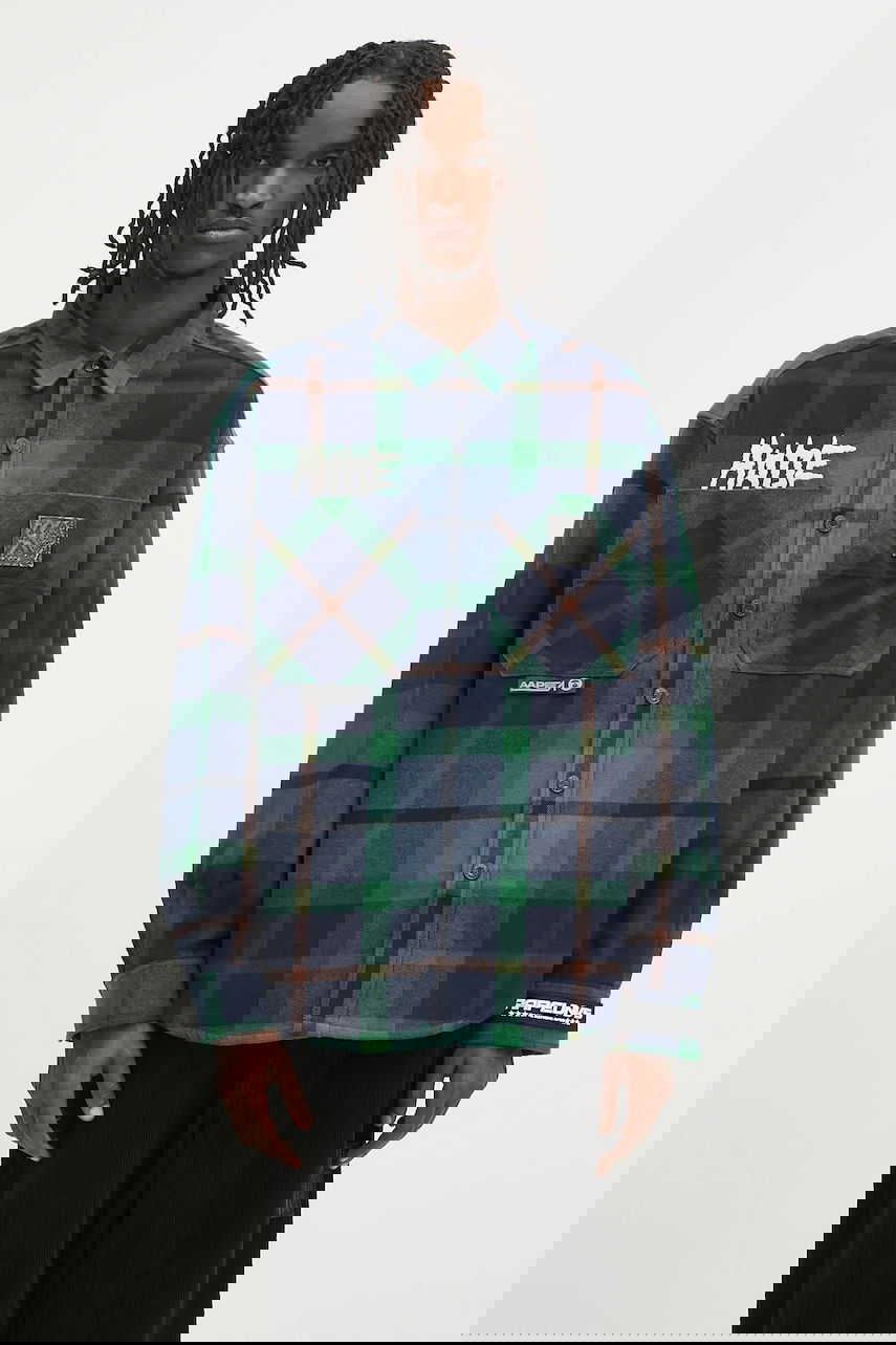 Košeľa AAPE by A Bathing Ape Main Long Sleeve Regular Fit Classic Collar Flannel Plaid Shirt Rôznofarebný | AAPSTM8504XXN, 0