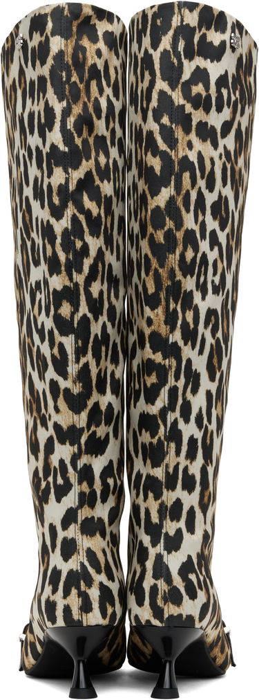Doplnky GANNI GANNI Slouchy Leopard-Print Kitten Heel Boots Rôznofarebný | S2877, 1