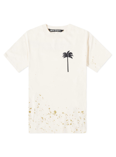 Tričko Palm Angels Painted Palm Tee Biela | PMAA001F22JER0040410