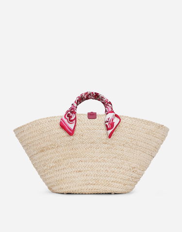 Tote bag Dolce & Gabbana Medium Kendra Straw Shopper Tote Bag Béžová | BB7241AN407HE3OB, 3