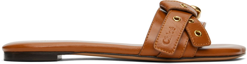 Doplnky CHLOÉ Chloé Mae Leather Sandals Hnedá | CHC25S08NQJ