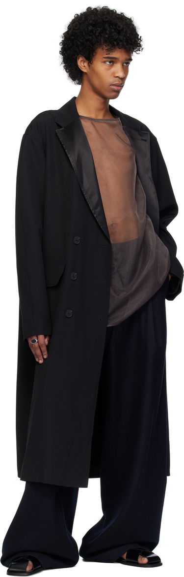 Kabáty Dries Van Noten Dries Van Noten Wool Barathea Double-Breasted Coat Čierna | 251-020228-1063, 3