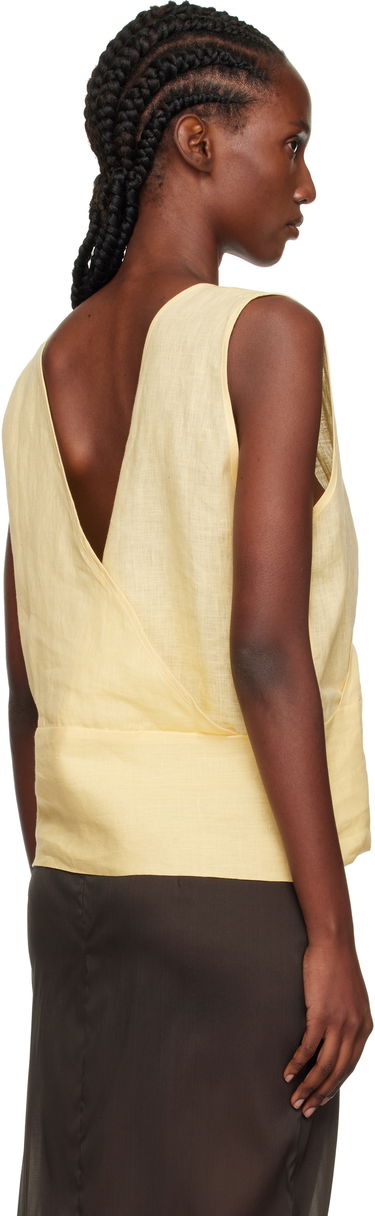 Tielko Baserange Baserange Garlin Wrap Linen Top Žltá | TSGA-FL-AU25, 2
