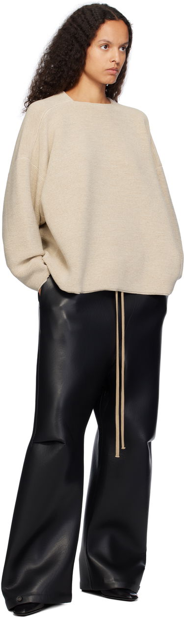 Nohavice Fear of God Fear of God Neoprene Knee Pleat Wide Leg Faux-Leather Trousers Čierna | FG840-318PCN, 3
