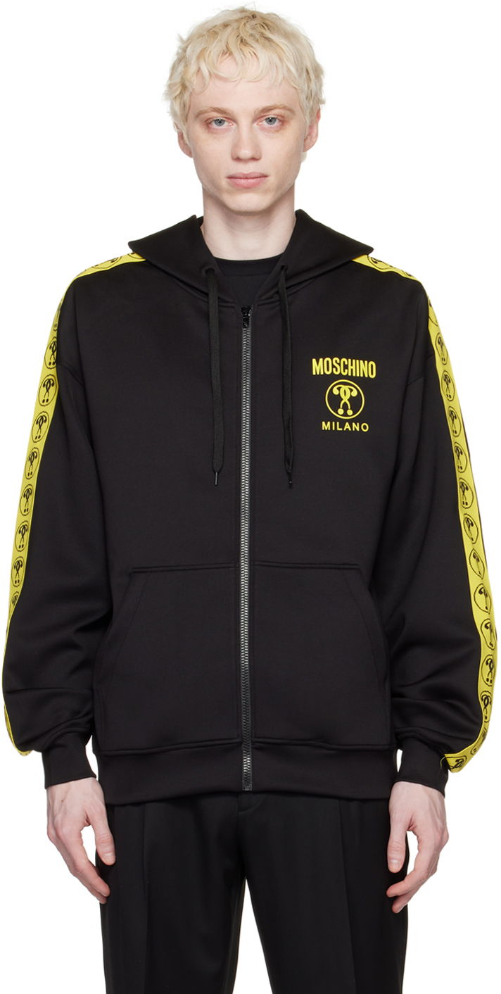 Mikina Moschino Double Question Mark Logo Zip Hoodie Čierna | 1724 2029, 0