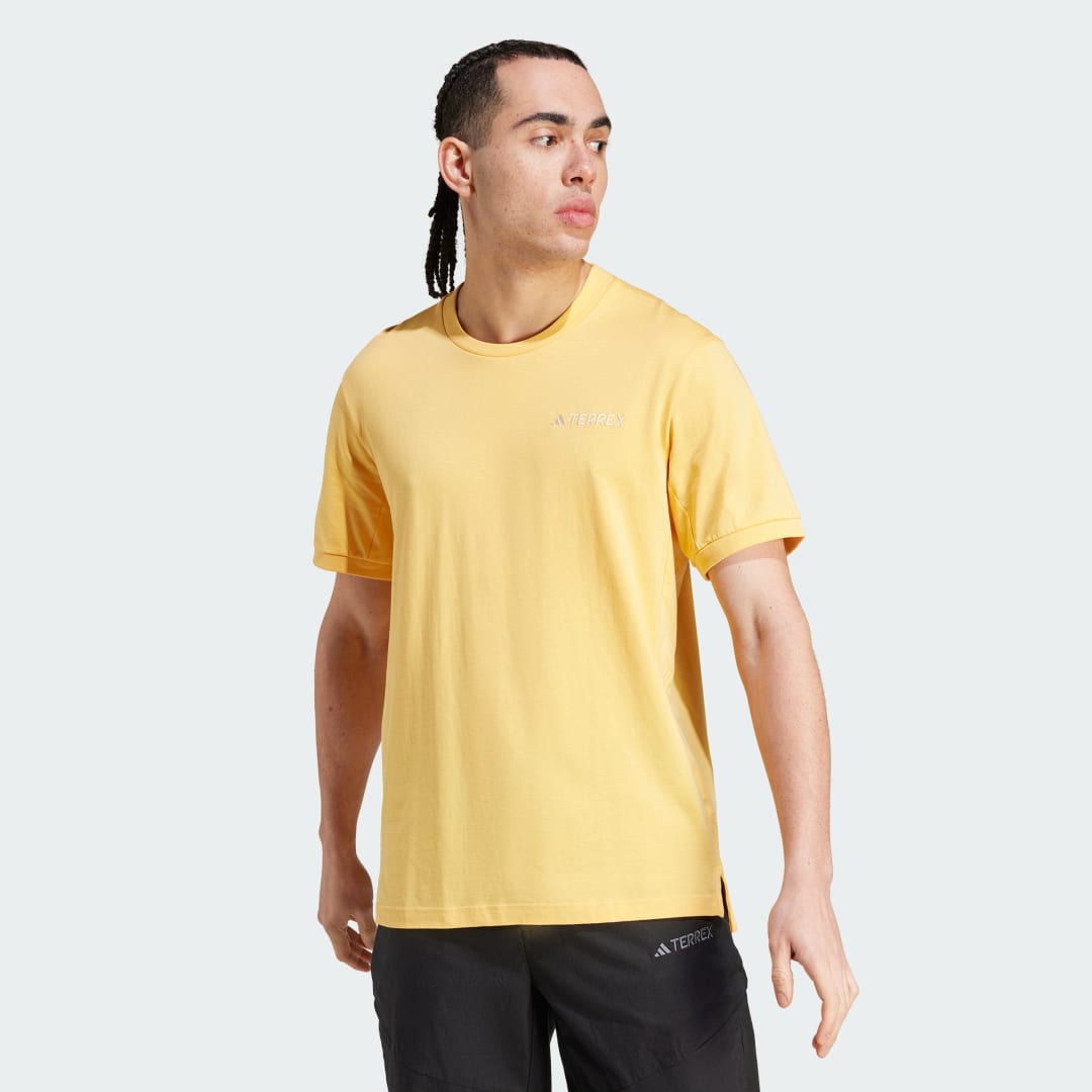 Tričko adidas Performance Terrex Short Sleeve Logo T-Shirt Žltá | IN4616, 1