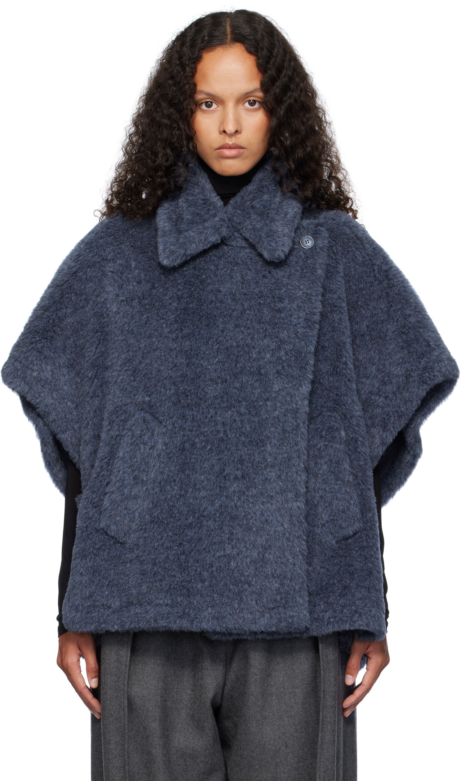 Sveter Max Mara Max Mara Tebe1 Cape Jacket Modrá | 2424736212600 MM10506, 0