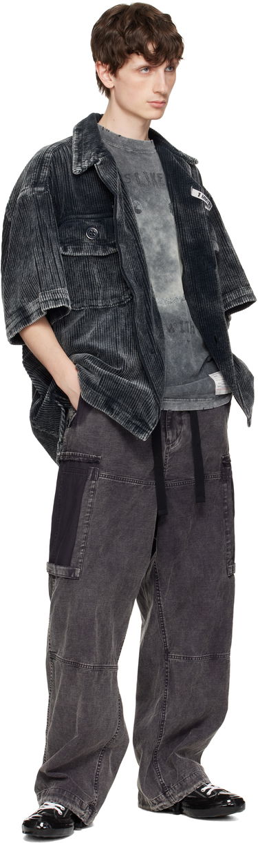 Bunda Maison MIHARA YASUHIRO MIHARA YASUHIRO Amateur Sewn Like Corduroy Short-Sleeve Shirt Šedá | A14SH084, 3