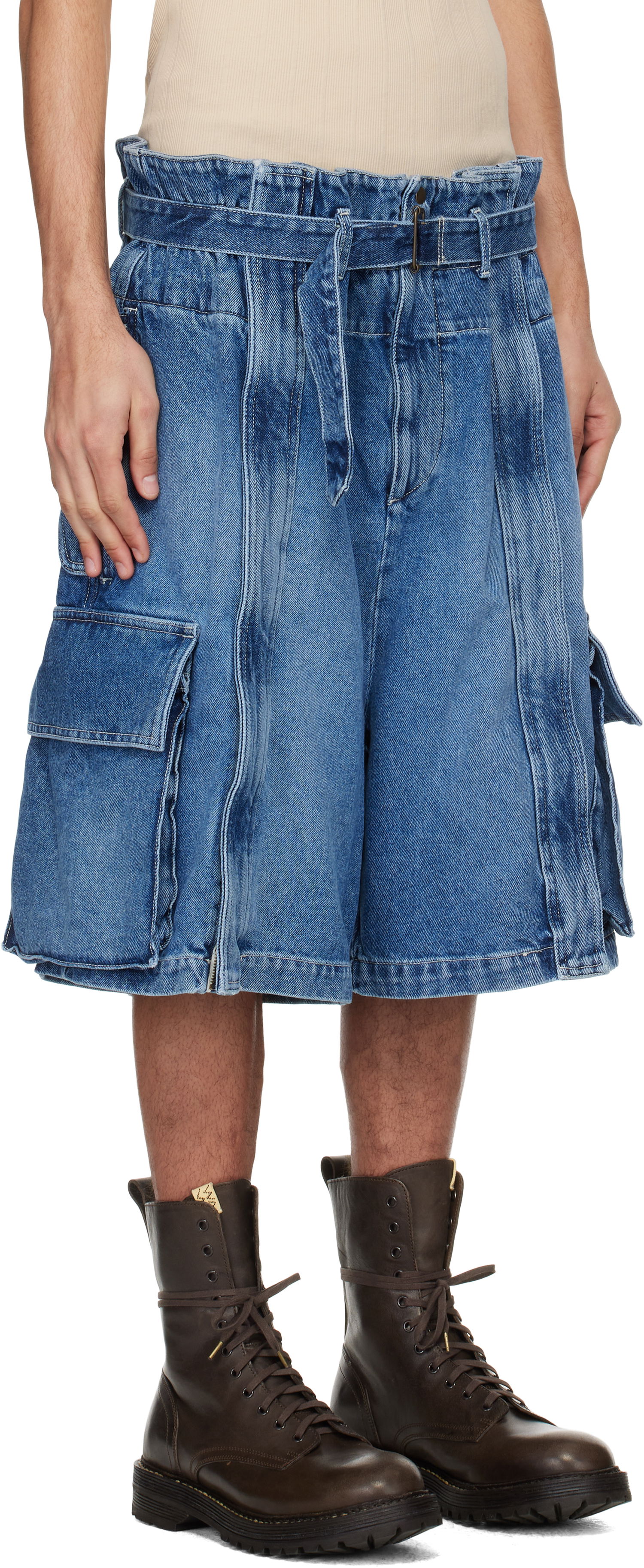 Šortky HED MAYNER Hed Mayner Denim Cargo Shorts Modrá | HMMA67025A-HA191, 1