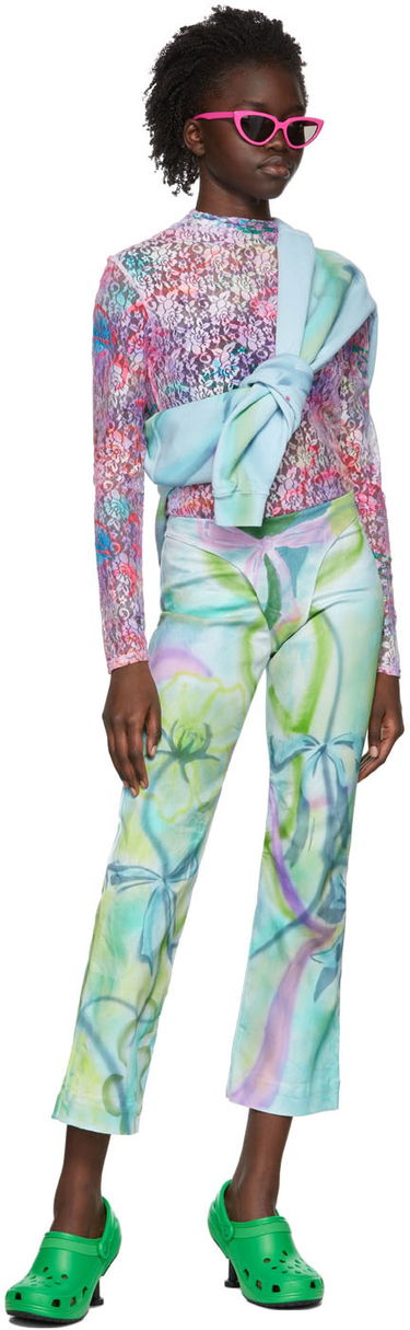 Nohavice Collina Strada Collina Strada Printed Cotton Cropped Trousers Rôznofarebný | XX6397 RECYCLED COTTON, 3