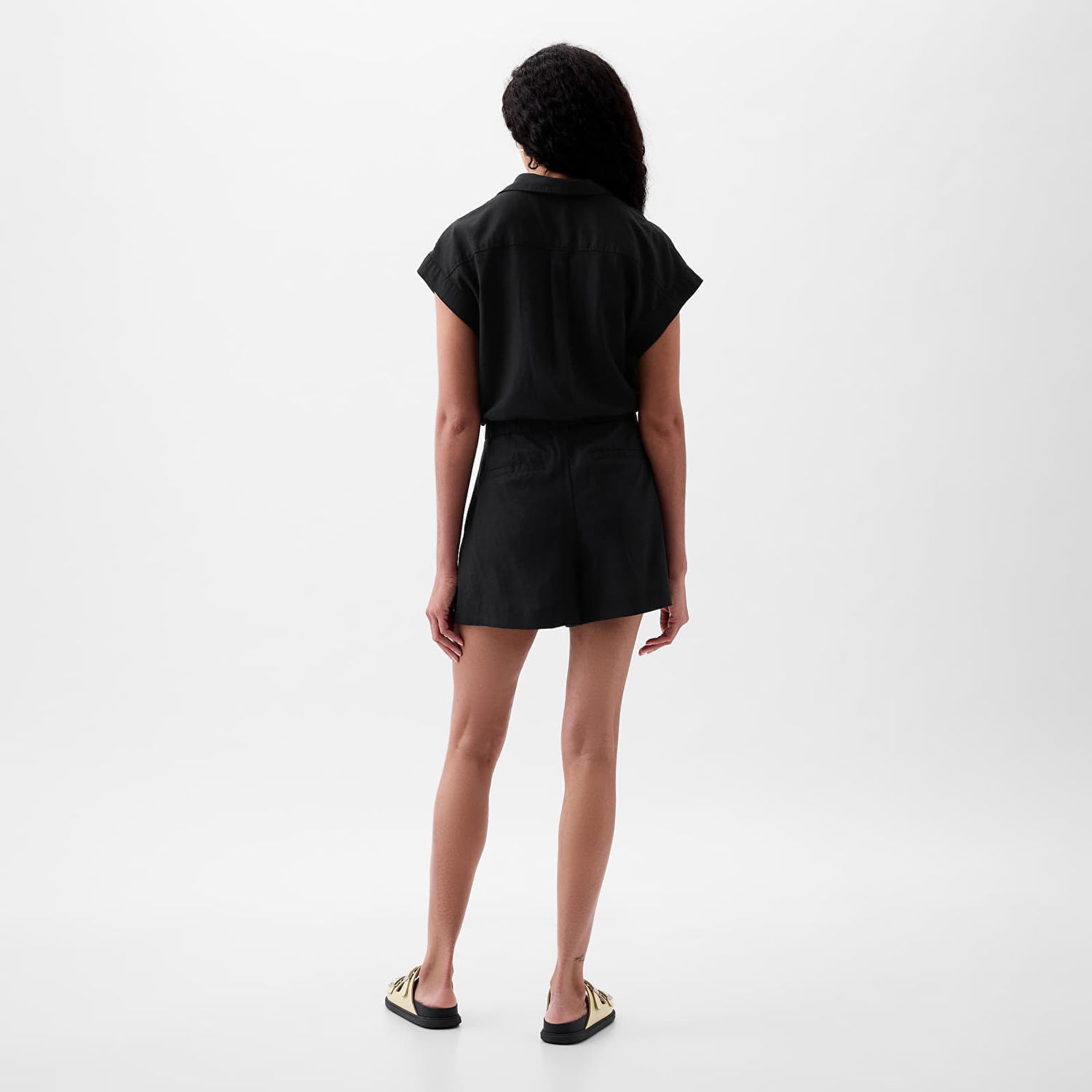 Šortky GAP 4 Inch Linen Short Čierna | 416638-03, 1