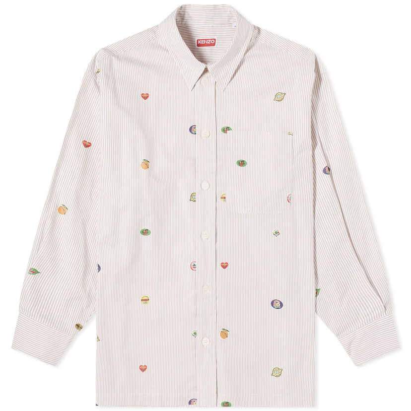 Košeľa KENZO Fruit Stickers Shirt Béžová | FE55CH5079A1-12