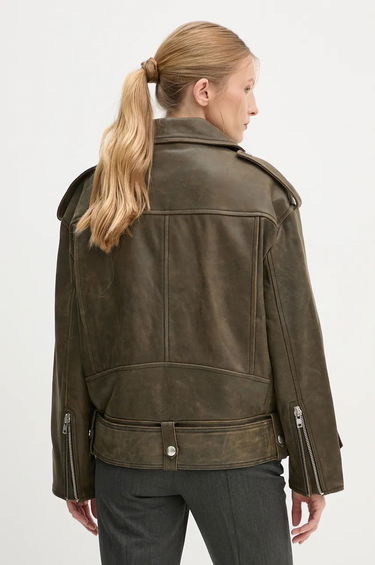 Bunda STAND STUDIO Stand Studio Irene Oversized Leather Jacket Zelené | 62273.7680, 2
