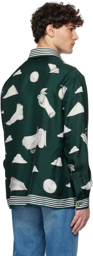 Košeľa Casablanca Classic Collar Long Sleeve Shirt with Print Zelené | U-MPS25-SH-021-02, 2
