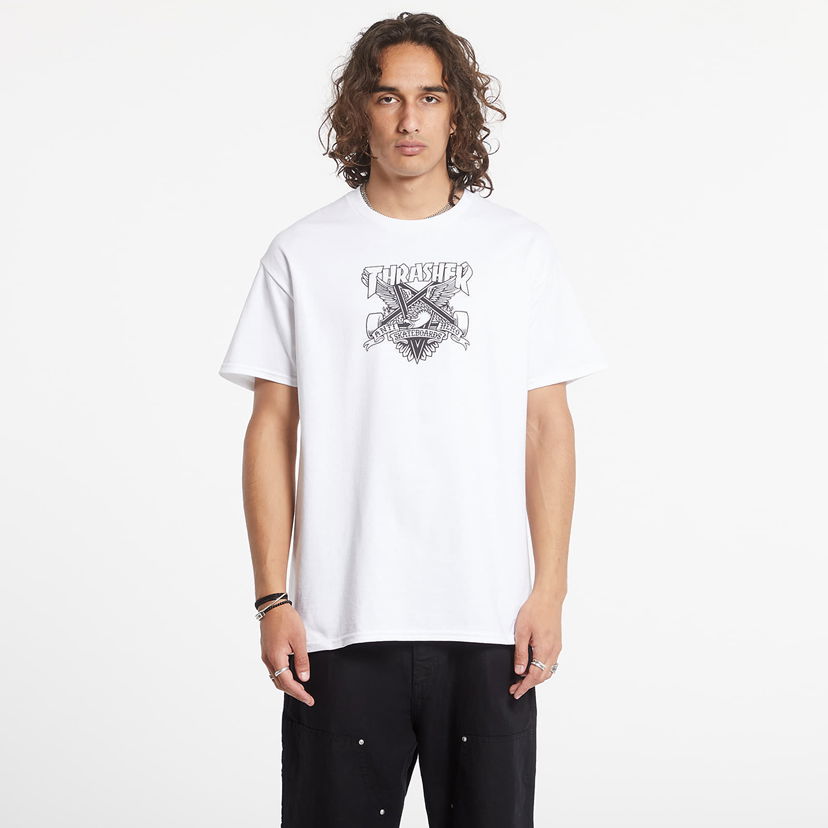 Tričko Thrasher T-Shirt Eaglegram White Biela | 145514 White