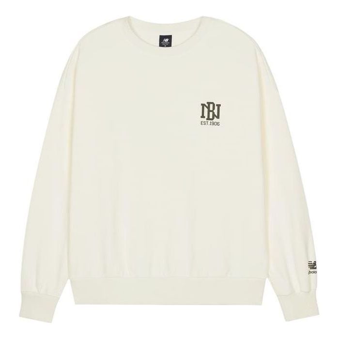 Mikina New Balance Logo Print Sweatshirt Biela | AMT23330-CIC