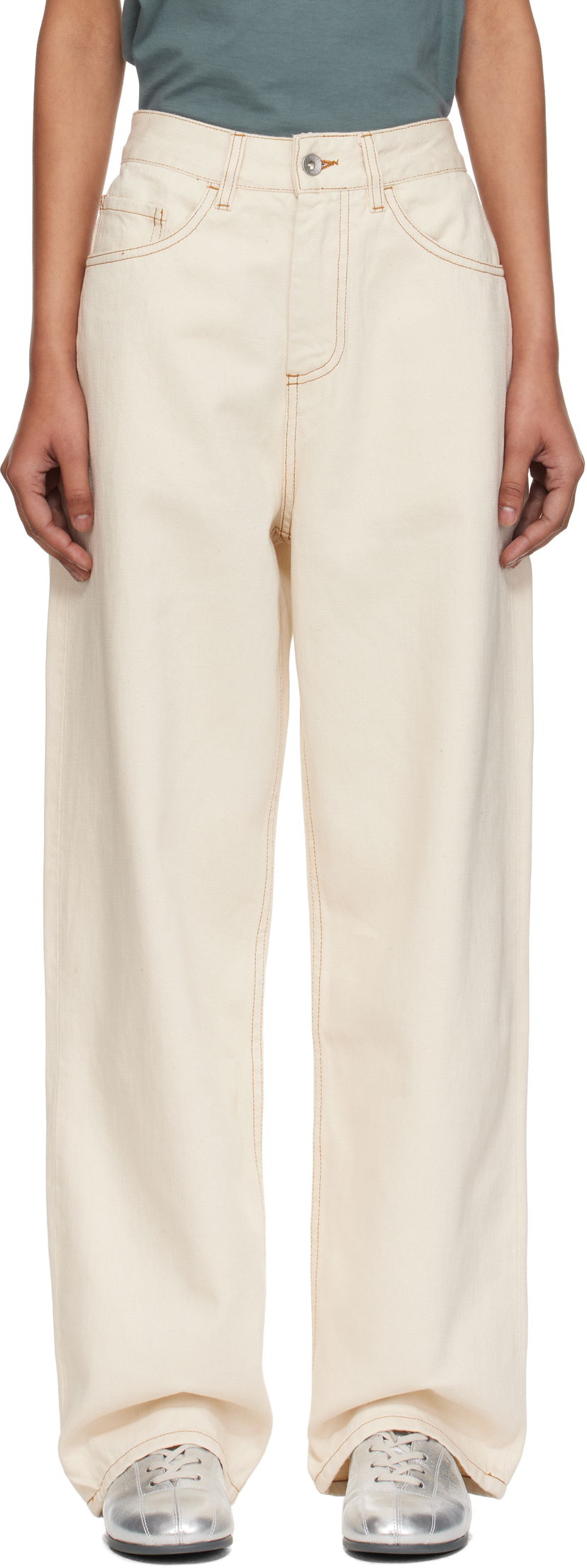 Džínsy YMC YMC Earth Silver Jeans Biela | Q4AZI