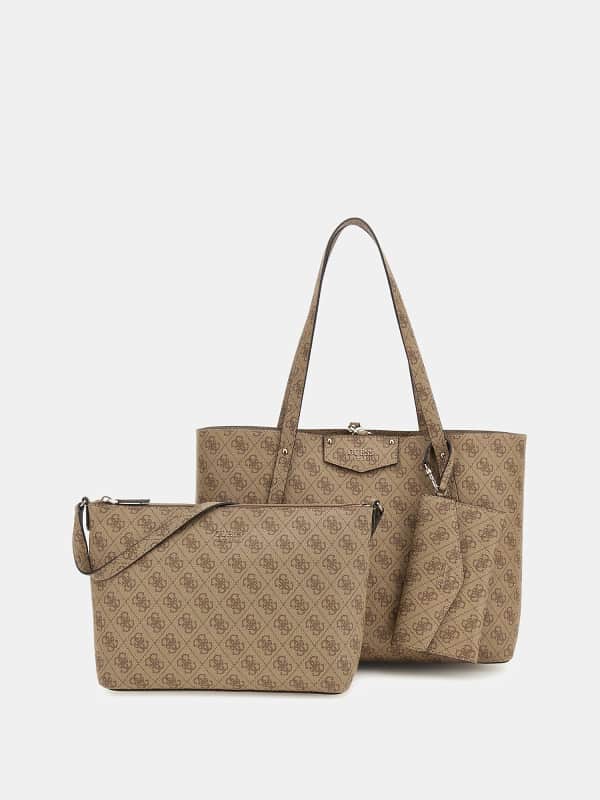 Taška cez rameno GUESS Brenton 4G Logo Eco Shoulder Bag Hnedá | HWEBG839023, 0