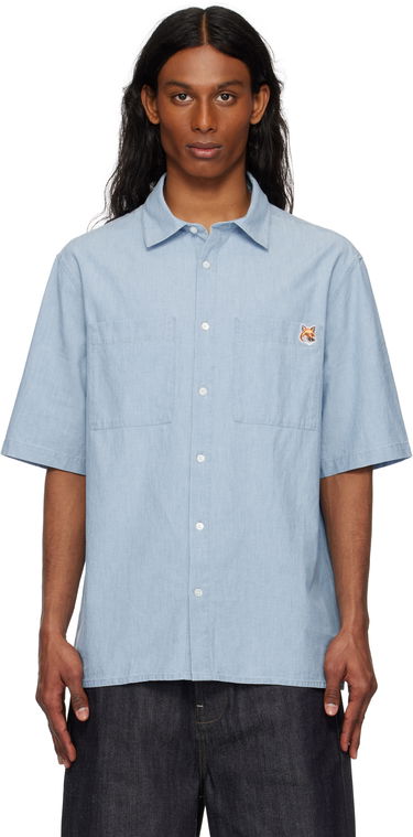 Košeľa MAISON KITSUNÉ Maison Kitsuné Relaxed Short Sleeve Shirt Modrá | OM00424WC5006, 0