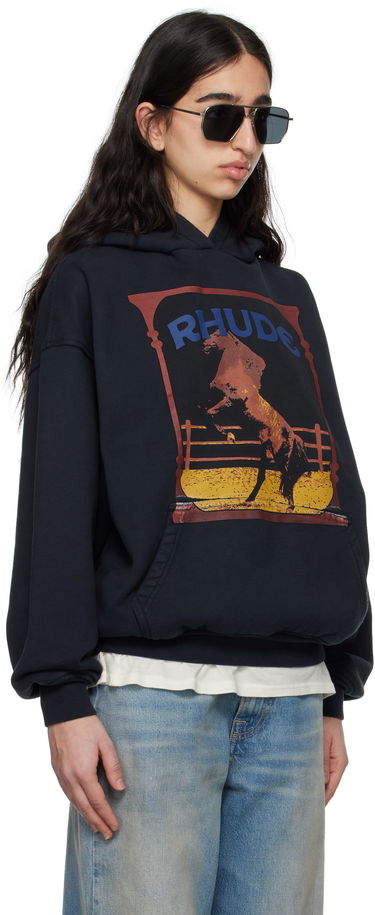 Mikina Rhude Rhude Cadre Horse Graphic Hoodie Čierna | RHSS25HO05012, 1